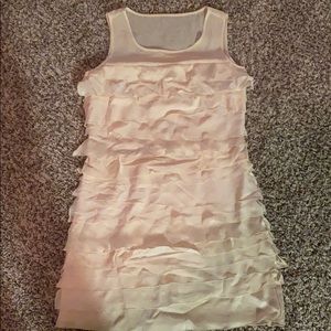 Loft chiffon and velvet shift dress